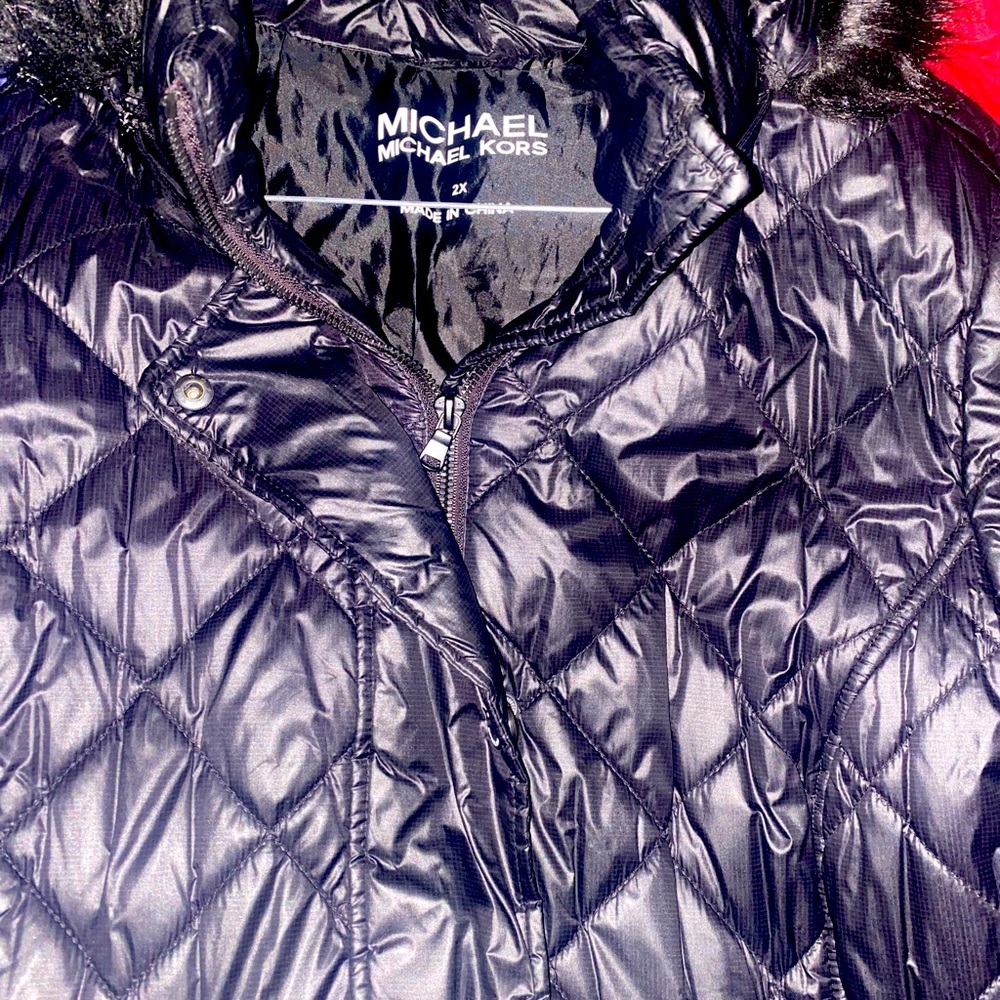 Michael Kors Black Coat with Fur Hood